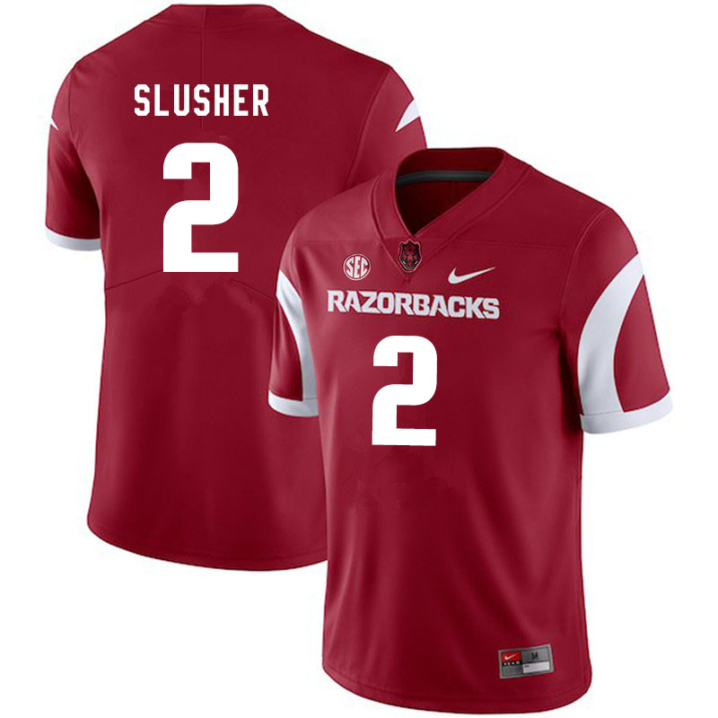 Men #2 Myles Slusher Arkansas Razorbacks College Football Jerseys Sale-Cardinal